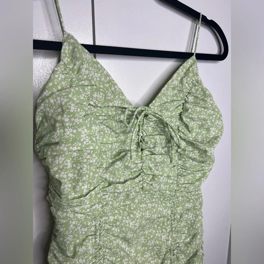 More To Come - XS- Janet Ruched Mini Dress in Pistachio Floral - MSRP $78 - Picture 4 of 7